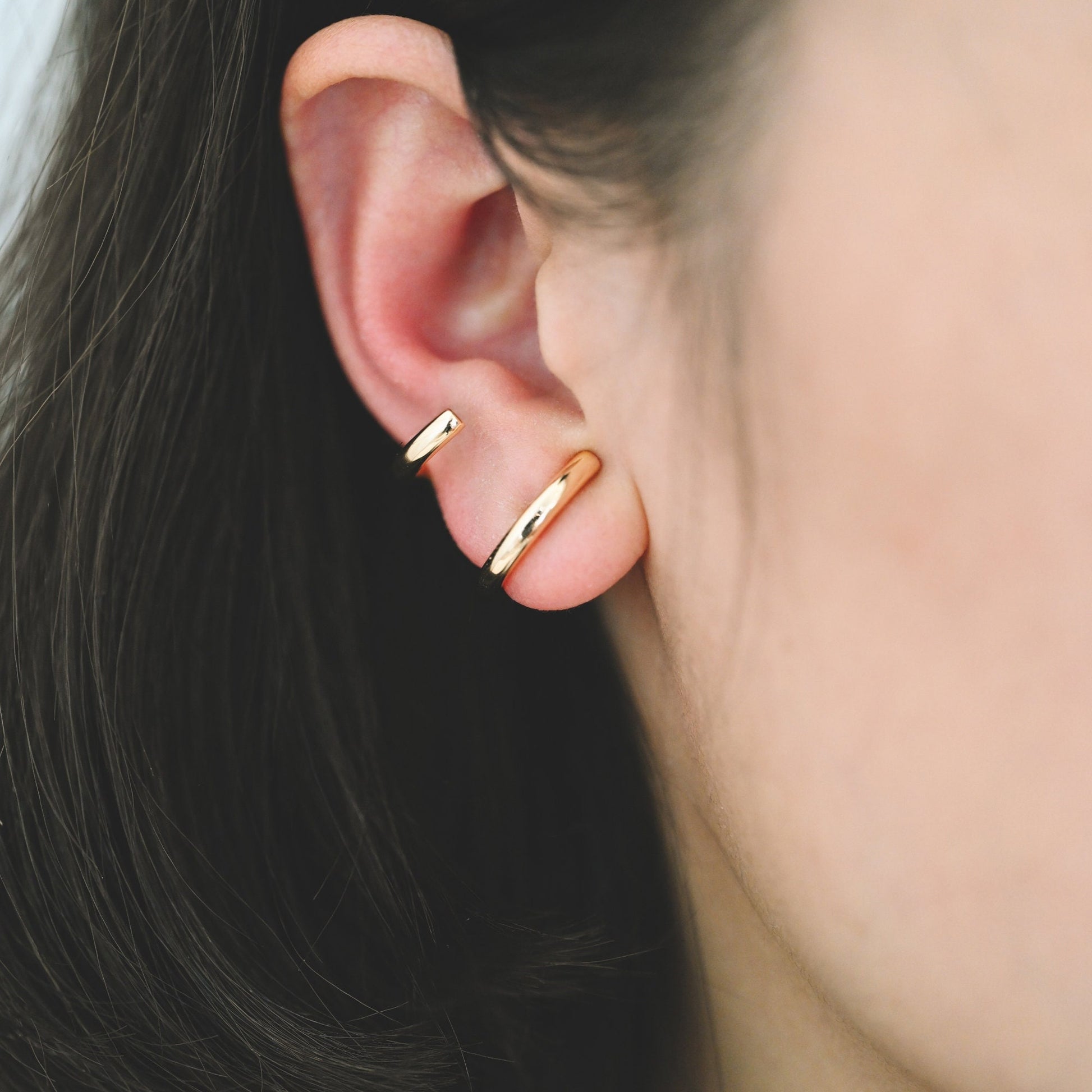 4pcs Gold U-Shaped Ear Posts, 18K Gold plated Brass, Curved Bar Stud Earring (GB-3559)