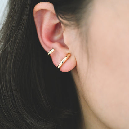 4pcs Gold U-Shaped Ear Posts, 18K Gold plated Brass, Curved Bar Stud Earring (GB-3559)