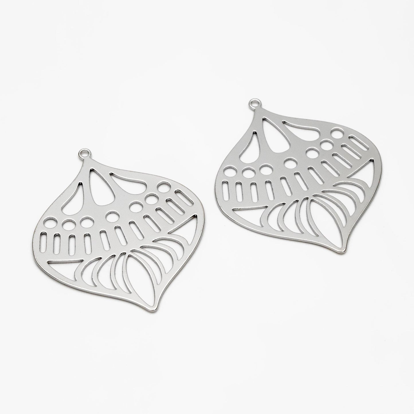4pcs Gold/ Silver Geometry Teardrop Connector, Geometric Earring Charms, Teardrop Pendant Charms, Laser Cut Geometric Jewelry (GB-2402)