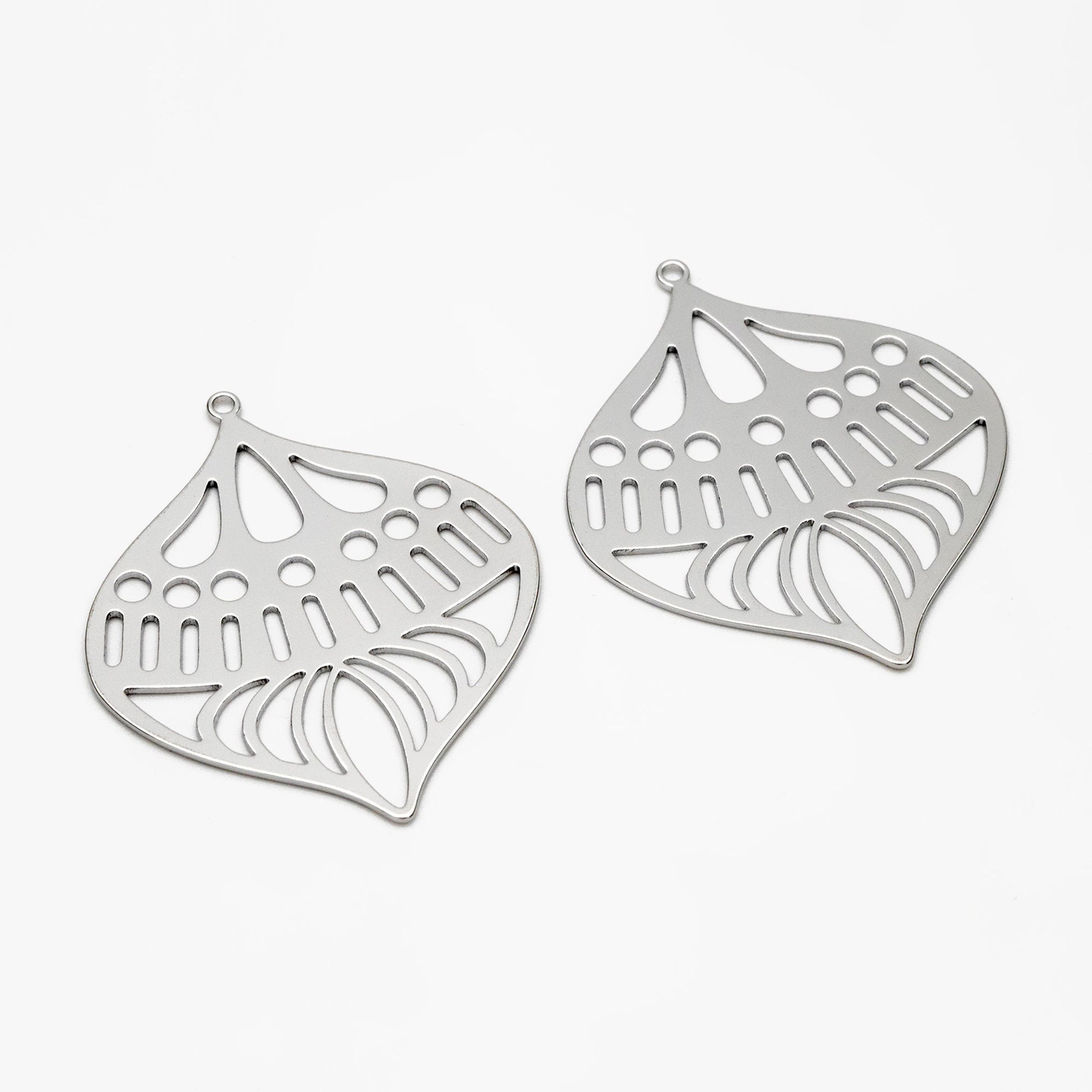 4pcs Gold/ Silver Geometry Teardrop Connector, Geometric Earring Charms, Teardrop Pendant Charms, Laser Cut Geometric Jewelry (GB-2402)