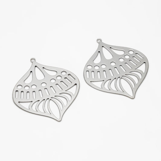 4pcs Gold/ Silver Geometry Teardrop Connector, Geometric Earring Charms, Teardrop Pendant Charms, Laser Cut Geometric Jewelry (GB-2402)