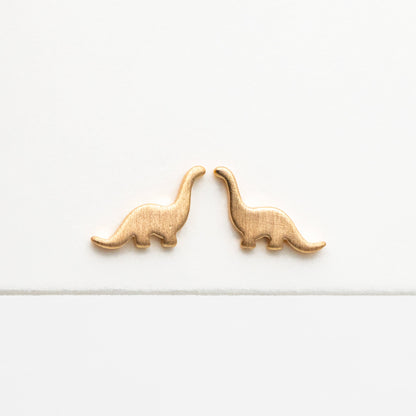 10pcs Gold/ Silver Brushed Dinosaur Earrings 6.5x10mm, Tiny Stud Earrings (GB-4209)