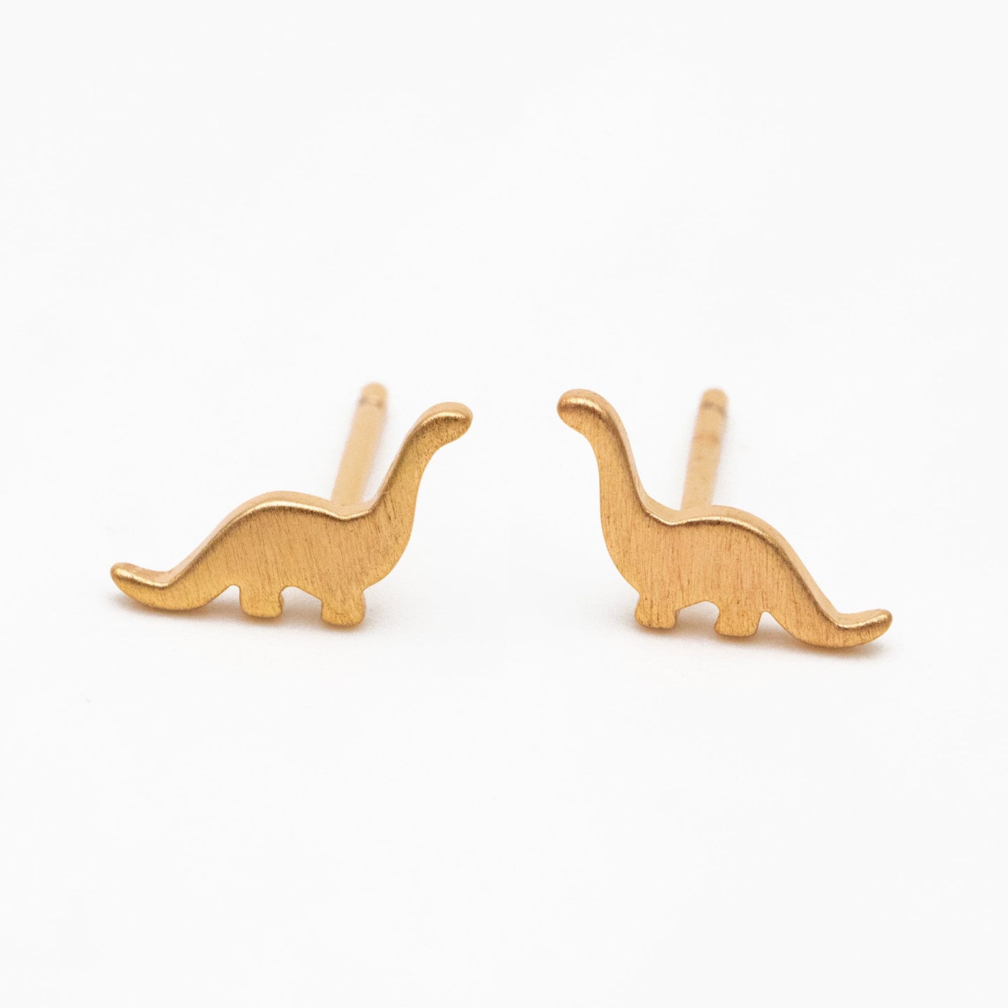 10pcs Gold/ Silver Brushed Dinosaur Earrings 6.5x10mm, Tiny Stud Earrings (GB-4209)