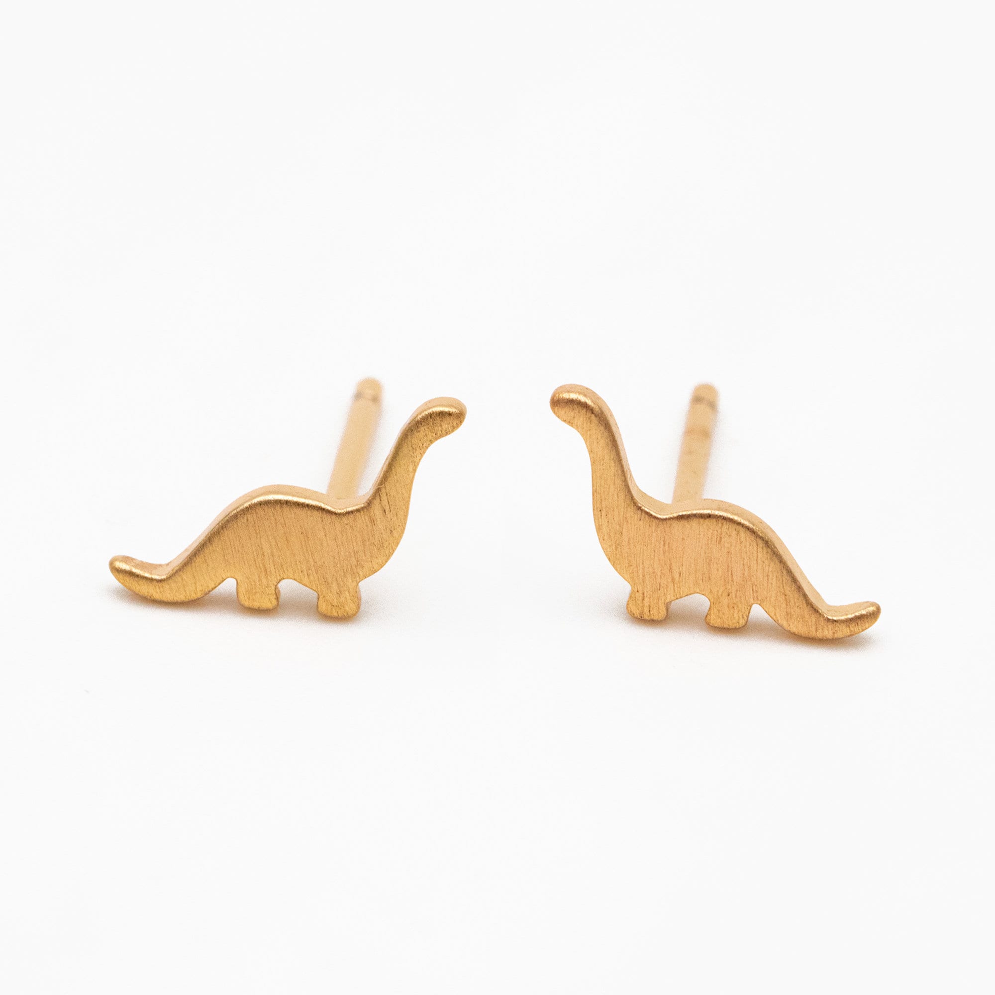 10pcs Gold/ Silver Brushed Dinosaur Earrings 6.5x10mm, Tiny Stud Earrings (GB-4209)