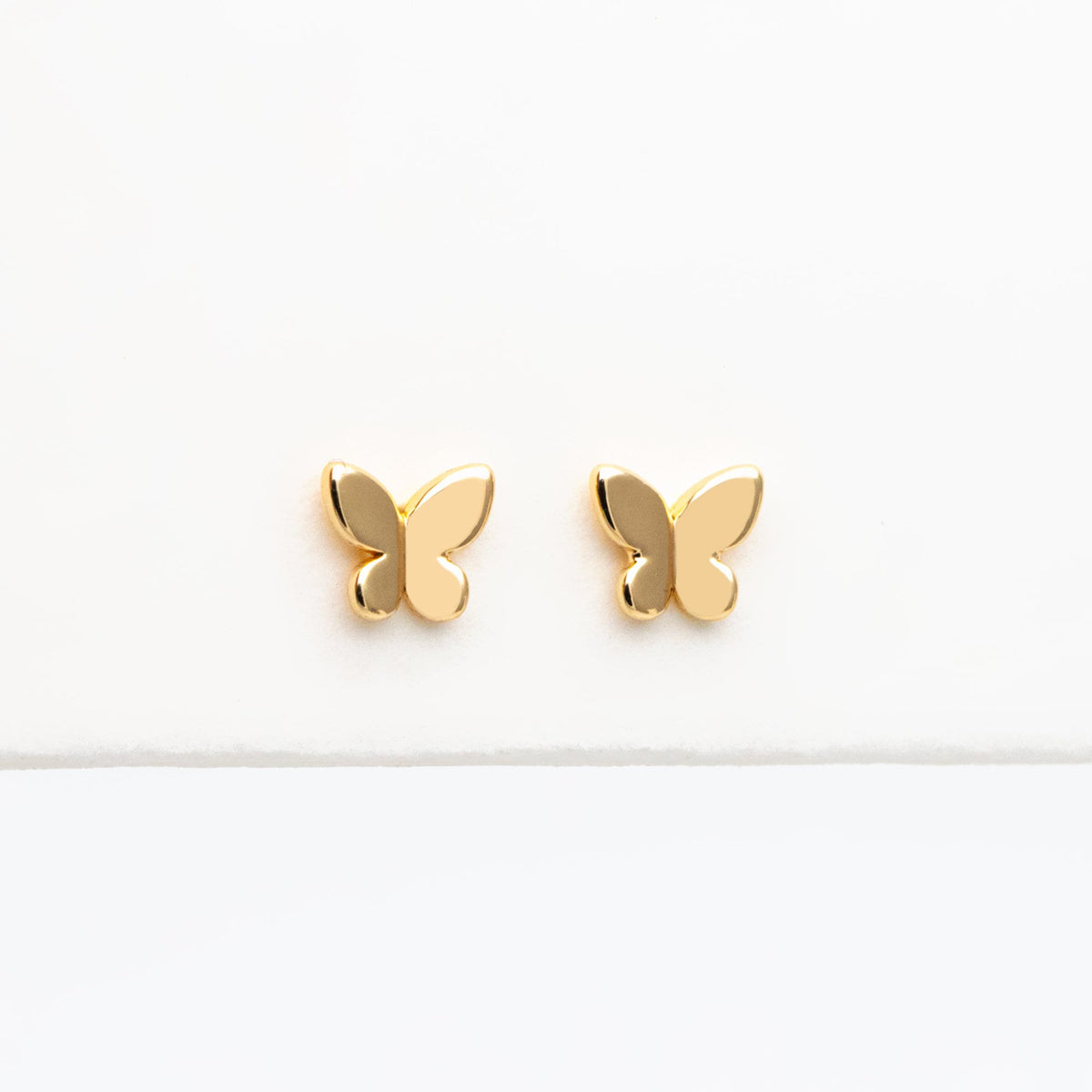 10pcs Gold/ Silver Tiny Butterfly Earrings, Gold/ Rhodium plated Brass, Minimalist Butterfly Ear Studs (GB-4217-C)