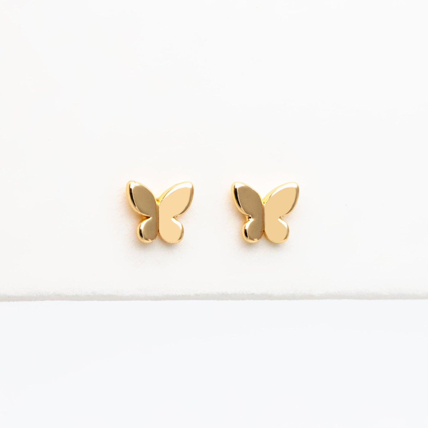 10pcs Gold/ Silver Tiny Butterfly Earrings, Gold/ Rhodium plated Brass, Minimalist Butterfly Ear Studs (GB-4217-C)