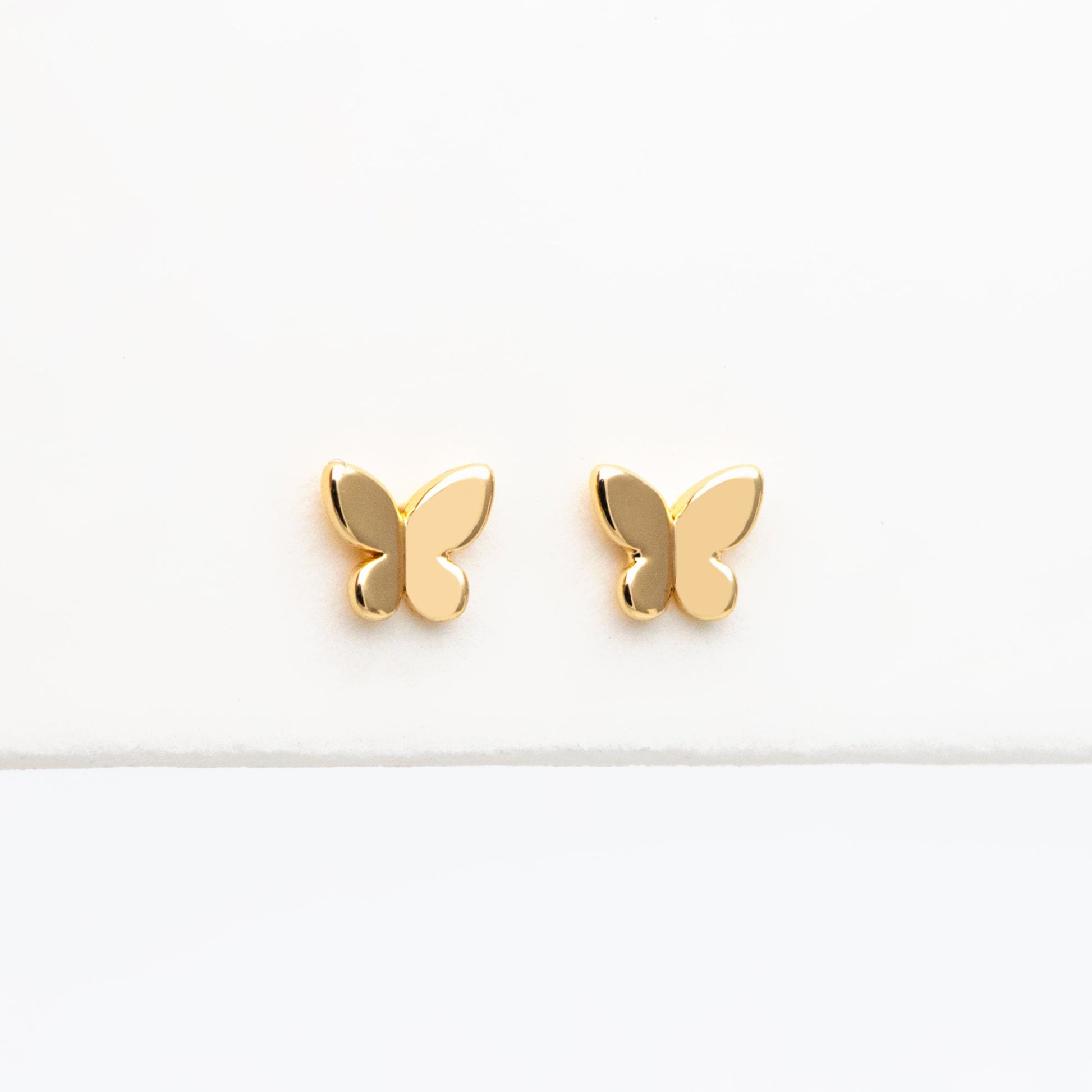 10pcs Gold/ Silver Tiny Butterfly Earrings, Gold/ Rhodium plated Brass, Minimalist Butterfly Ear Studs (GB-4217-C)