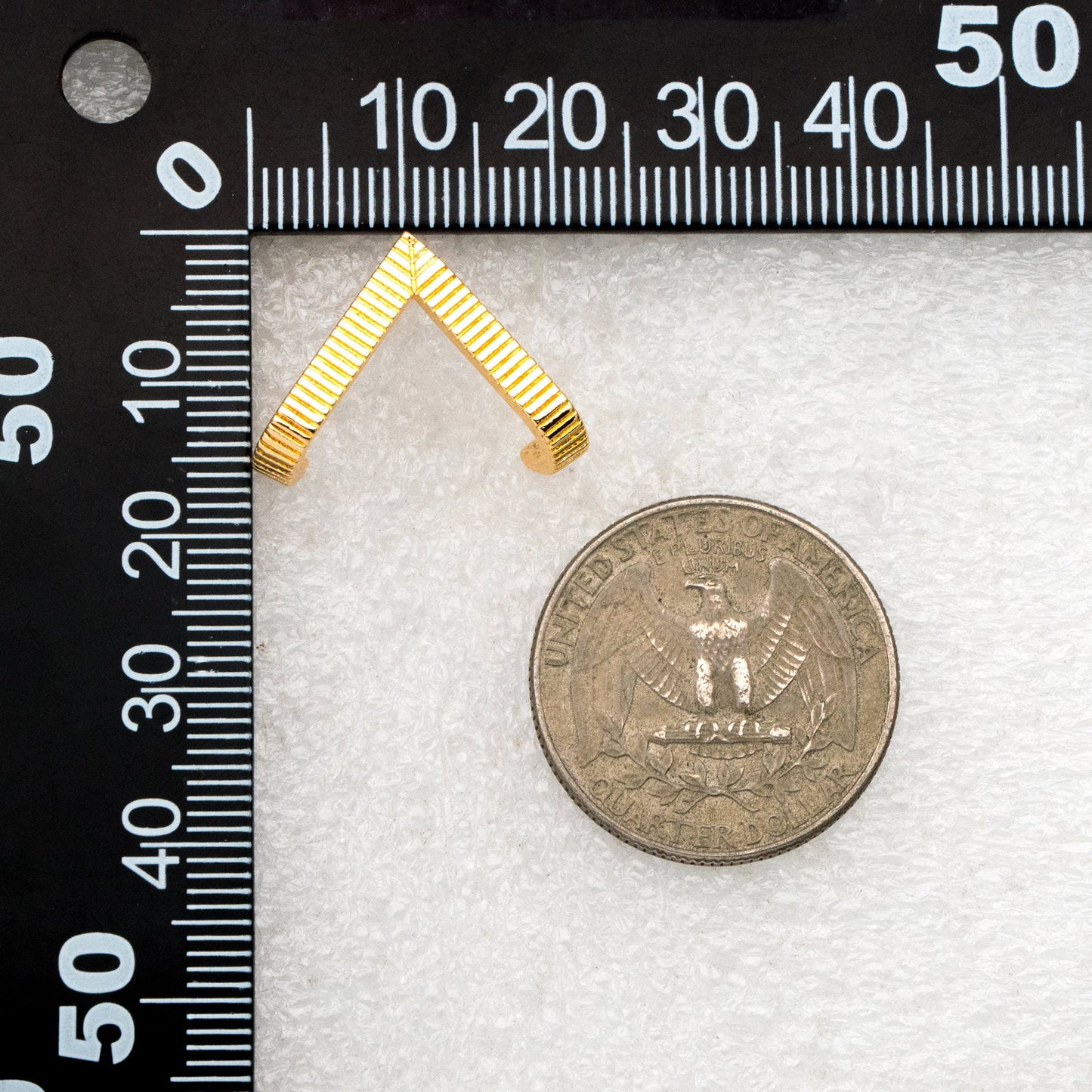 4pcs Gold V-shaped Earrings 15x22mm, 18K Gold Plated Brass, Dainty Stud Earrings (#GB-4218)