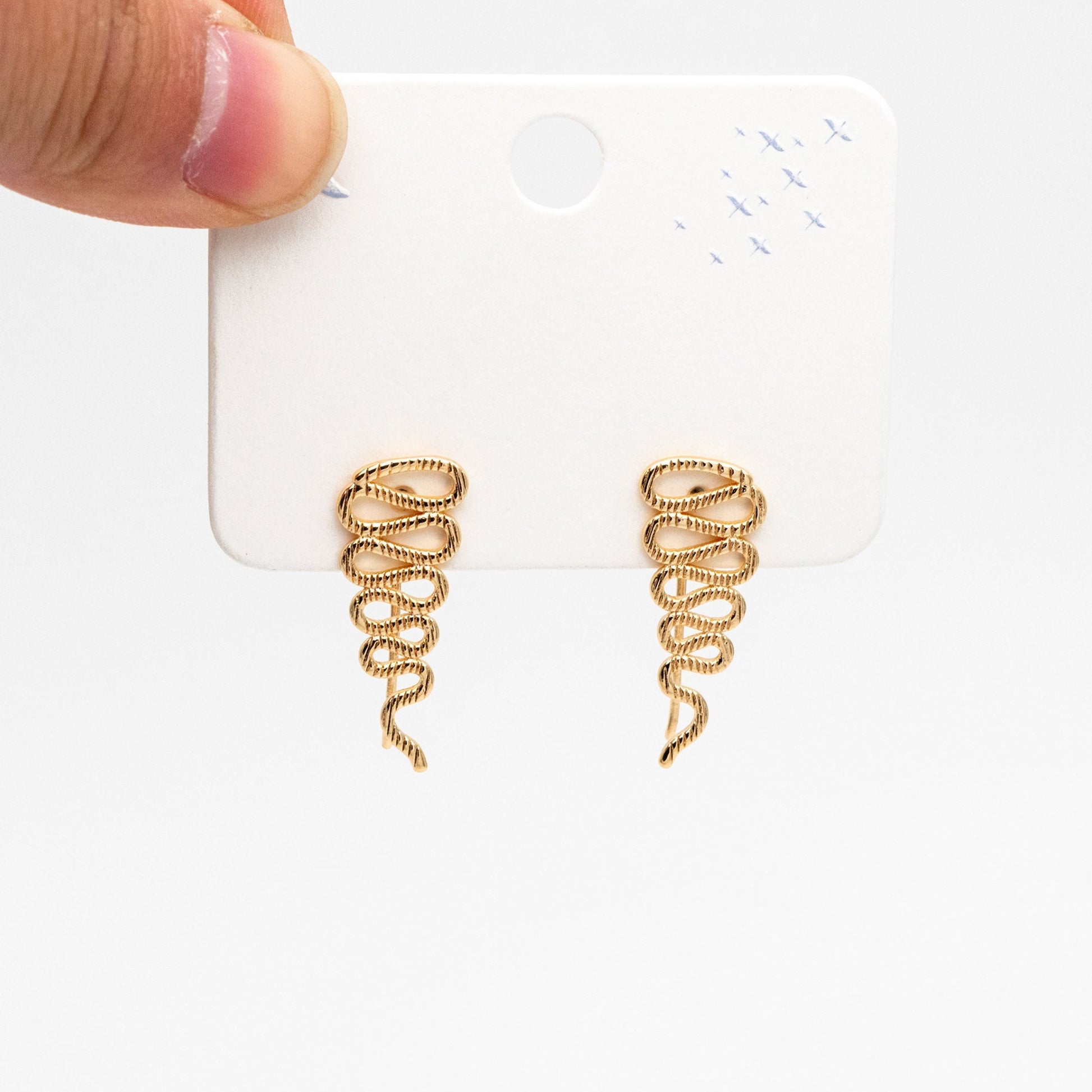 4pcs Gold Rope Ear Climber 26x11mm, 18K Gold plated Brass Ear Crawler (GB-4213)