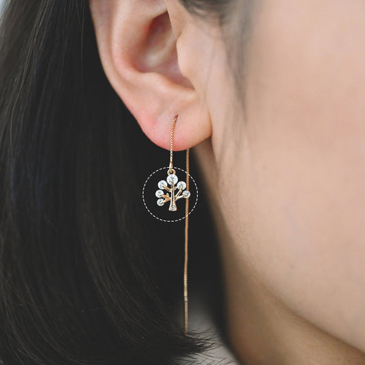 10pcs CZ pave Gold Tree Charms 12x10mm, 18K Gold plated Brass Plant Pendants (GB-771)