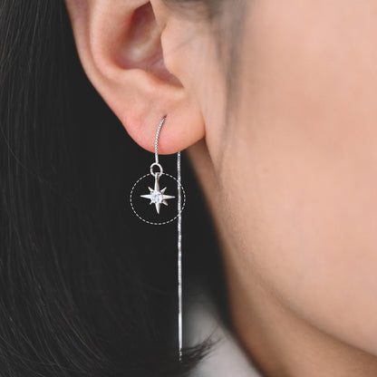 10pcs Gold/ Silver Tone North Star Charms 9x11mm, CZ Pave Tiny Star Pendants (GB-924-D)