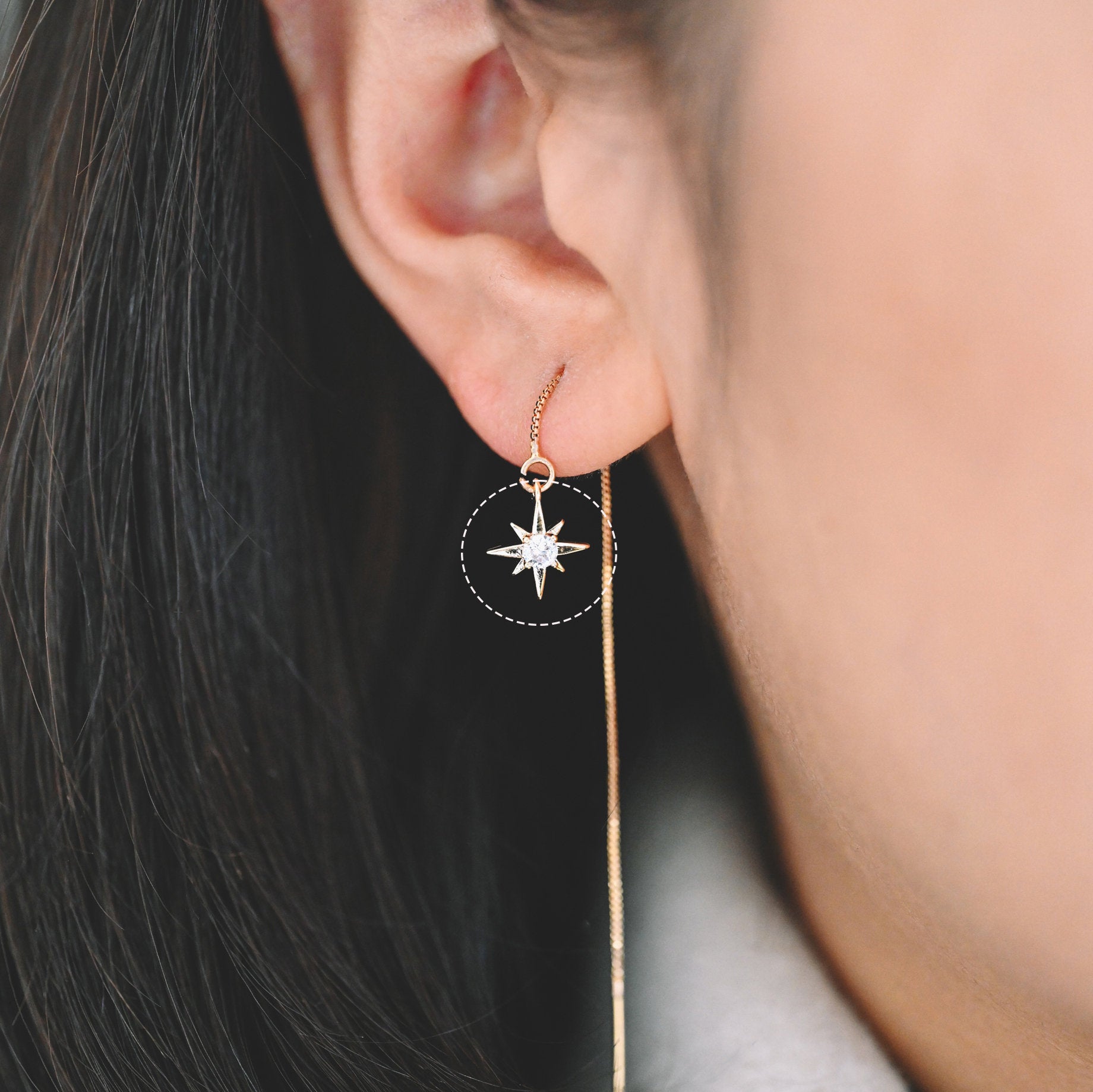 10pcs Gold/ Silver Tone North Star Charms 9x11mm, CZ Pave Tiny Star Pendants (GB-924-D)