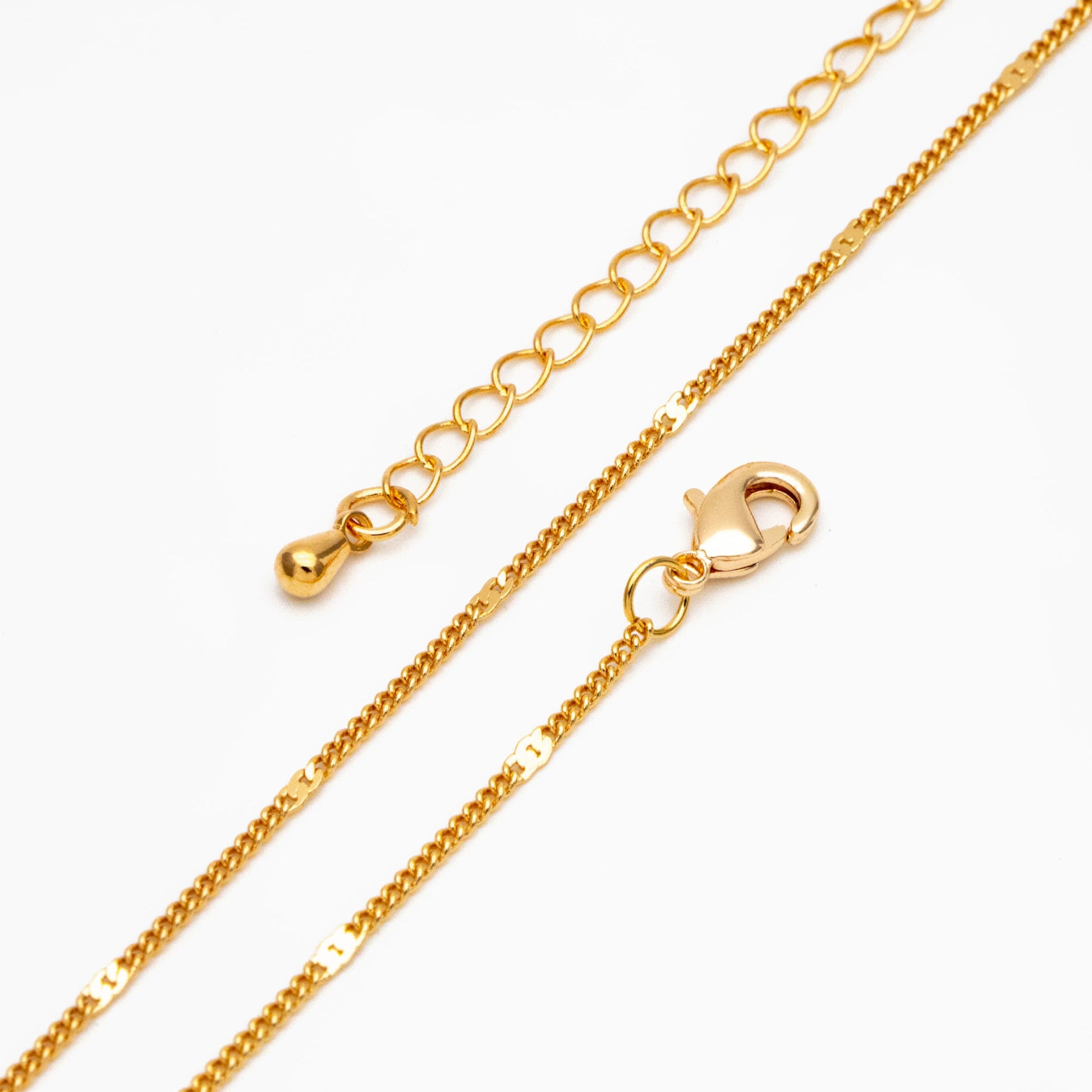 Dainty Gold/ Silver Curb Chains 1.3mm, Finished Bracelet/ Anklet/ Necklace with Adjustable Extender, Ready to Wear (#LK-128)