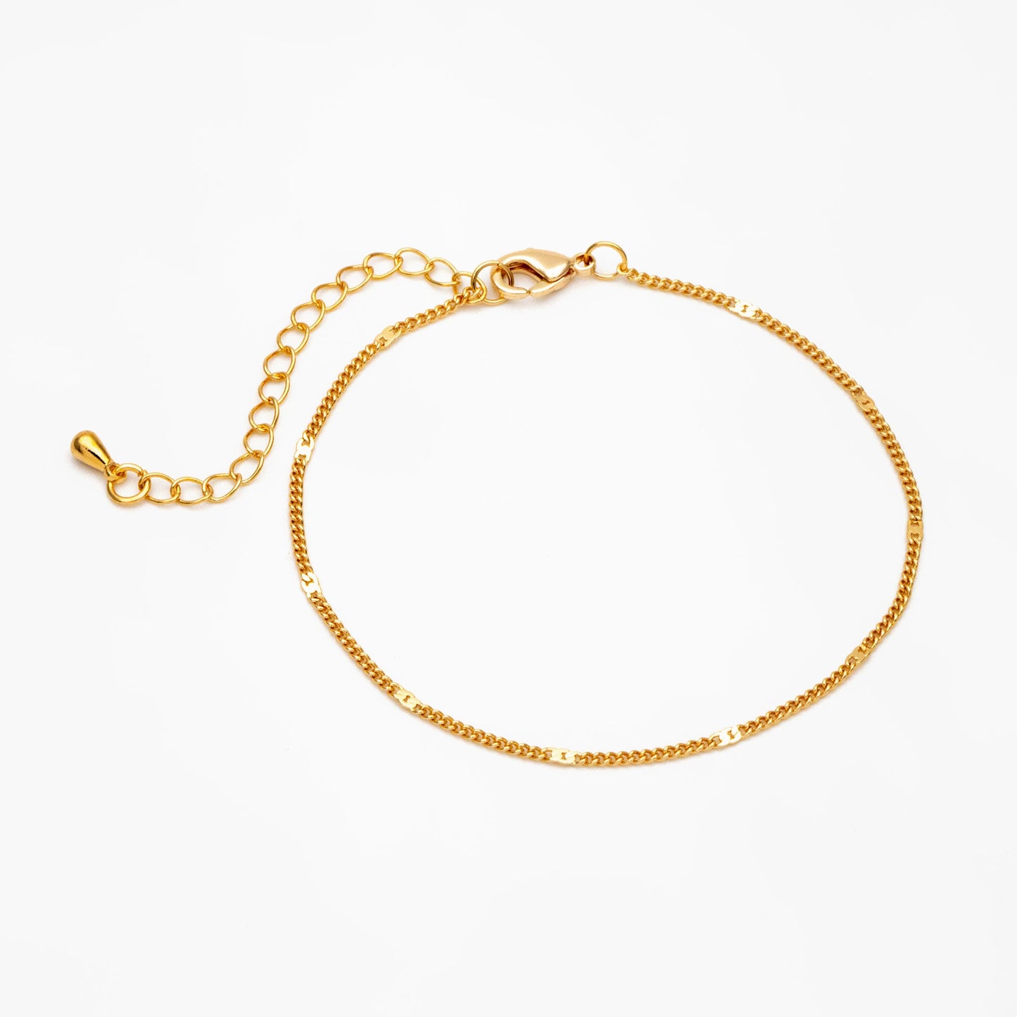 Dainty Gold/ Silver Curb Chains 1.3mm, Finished Bracelet/ Anklet/ Necklace with Adjustable Extender, Ready to Wear (#LK-128)