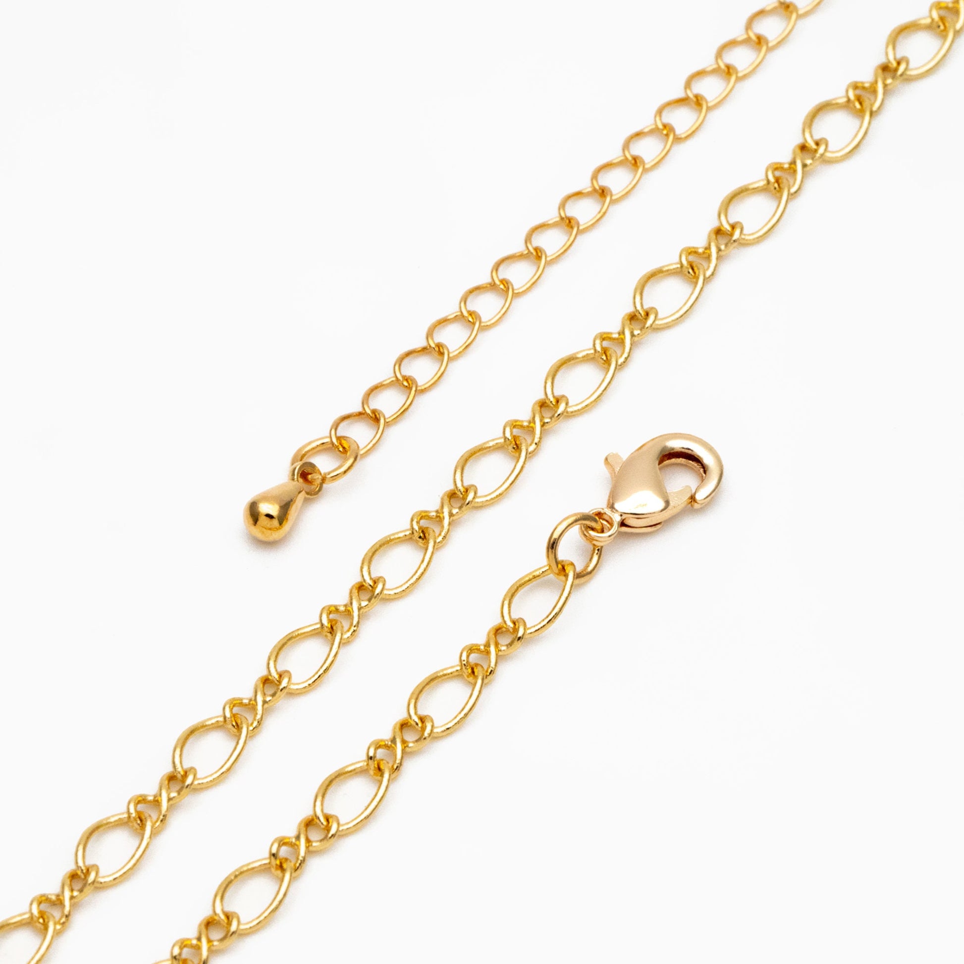 Dainty Gold Figaro Chains 3.5mm, Finished Bracelet/ Anklet/ Necklace with Extender Chain, Ready to Wear (#LK-151)