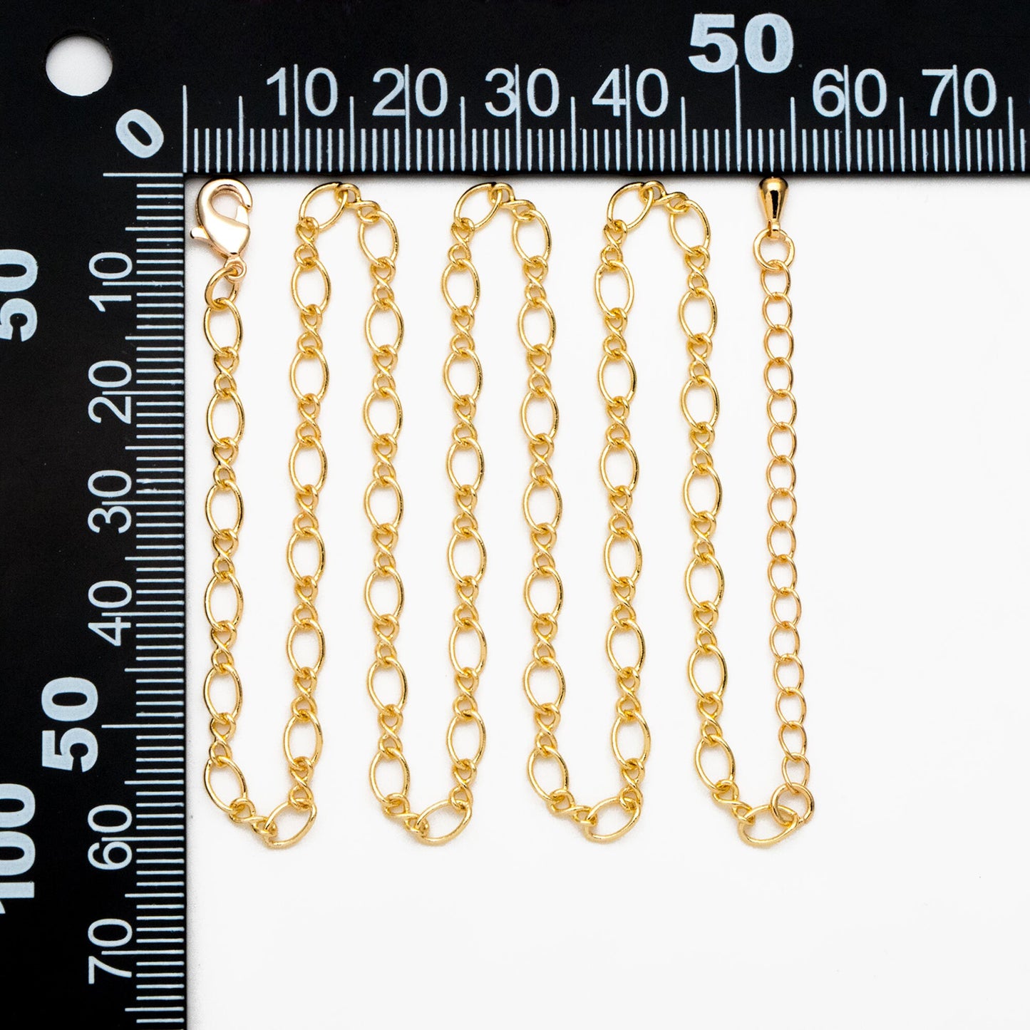 Dainty Gold Figaro Chains 3.5mm, Finished Bracelet/ Anklet/ Necklace with Extender Chain, Ready to Wear (#LK-151)