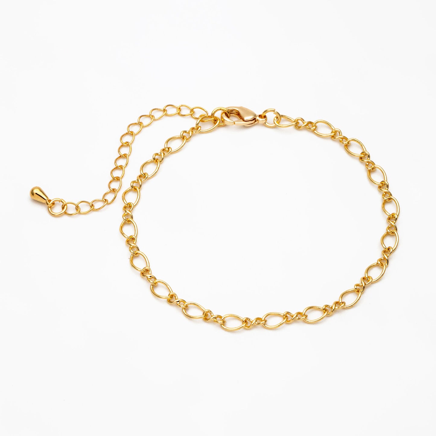 Dainty Gold Figaro Chains 3.5mm, Finished Bracelet/ Anklet/ Necklace with Extender Chain, Ready to Wear (#LK-151)