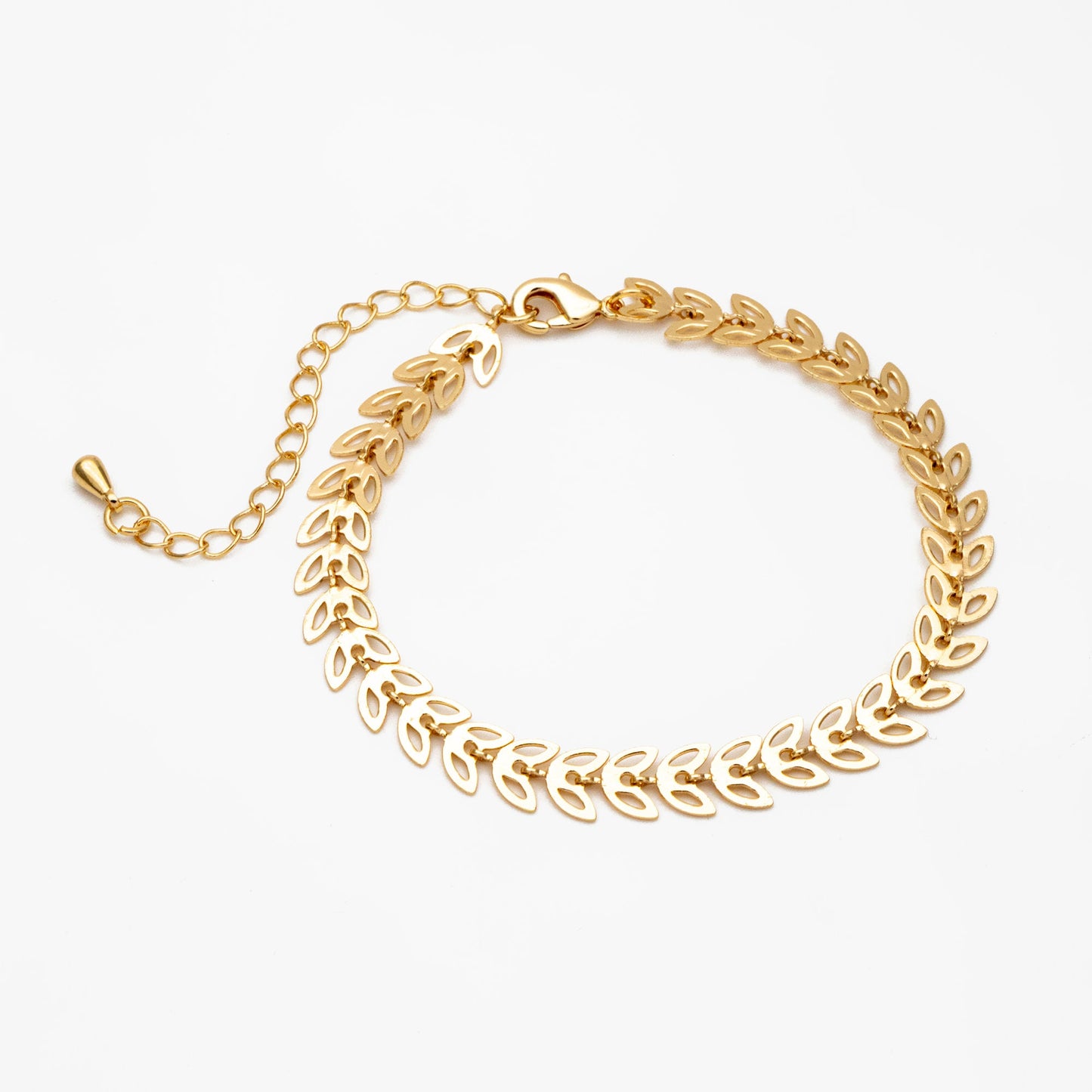 Gold/ Silver tone Flat Chevron Chain 6.3mm, Finished Bracelet/ Anklet/ Necklace with Extender Chain, Ready to Wear (#LK-161)