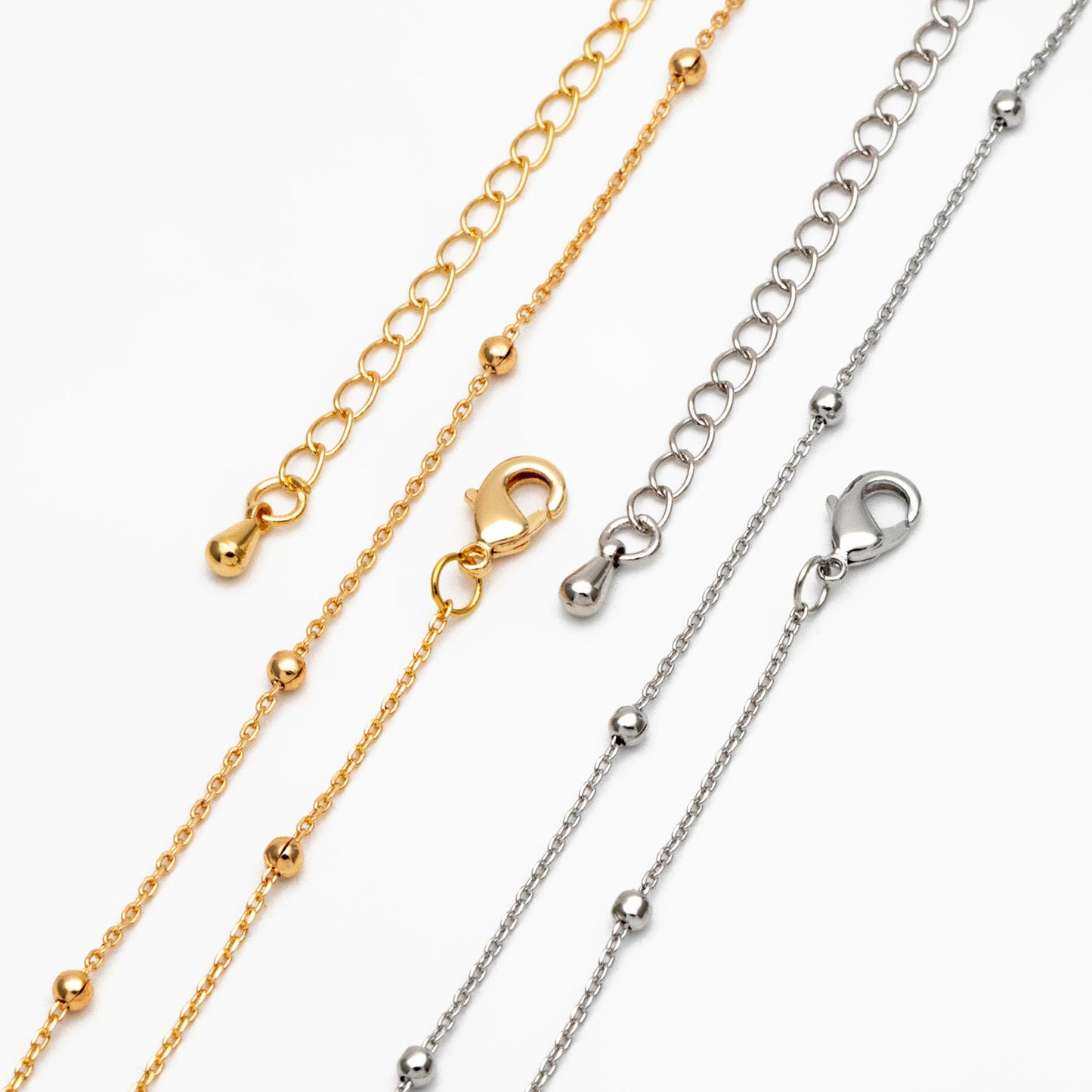 Gold/ Silver Satellite Chains, Finished Bracelet/ Anklet/ Necklace with Extender Chain, Ready to Wear (#LK-170)