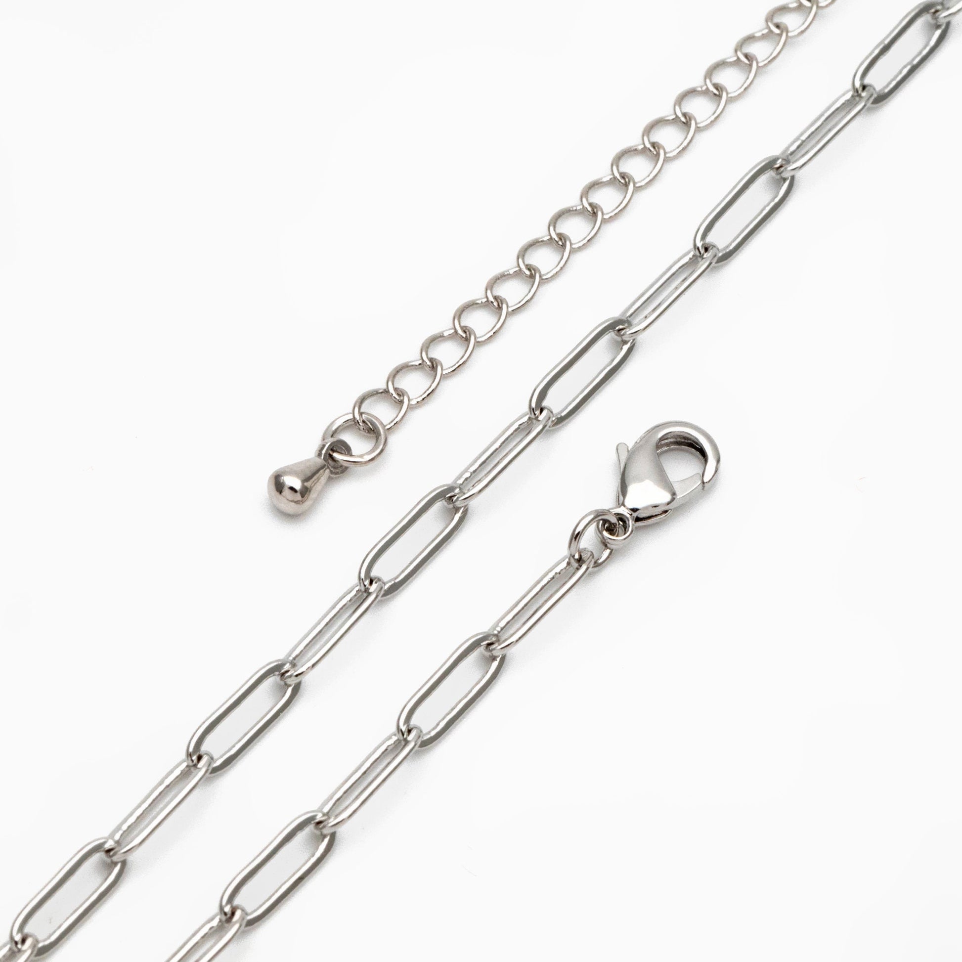 Gold/ Silver/ Rose Gold Oval Cable Chains 3mm, Finished Bracelet/ Anklet/ Necklace with Extender Chain, Ready to Wear (#LK-272)