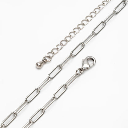 Gold/ Silver/ Rose Gold Oval Cable Chains 3mm, Finished Bracelet/ Anklet/ Necklace with Extender Chain, Ready to Wear (#LK-272)