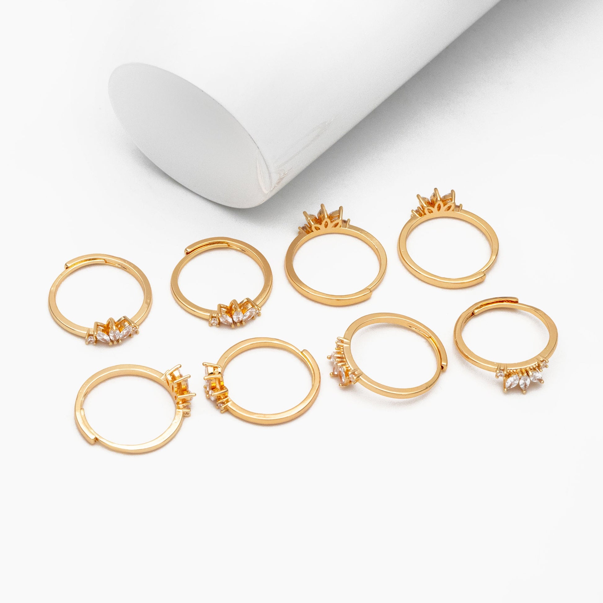 4pcs CZ Pave Crown Ring, Modern Style Ring, Fashion Rings, Dainty Rings, Adjustable Ring (#GB-4219)