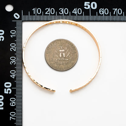 1pcs Gold Moon Phases Bangle Bracelet, Gold Plated Brass, Celestial Bracelet (GB-4222)