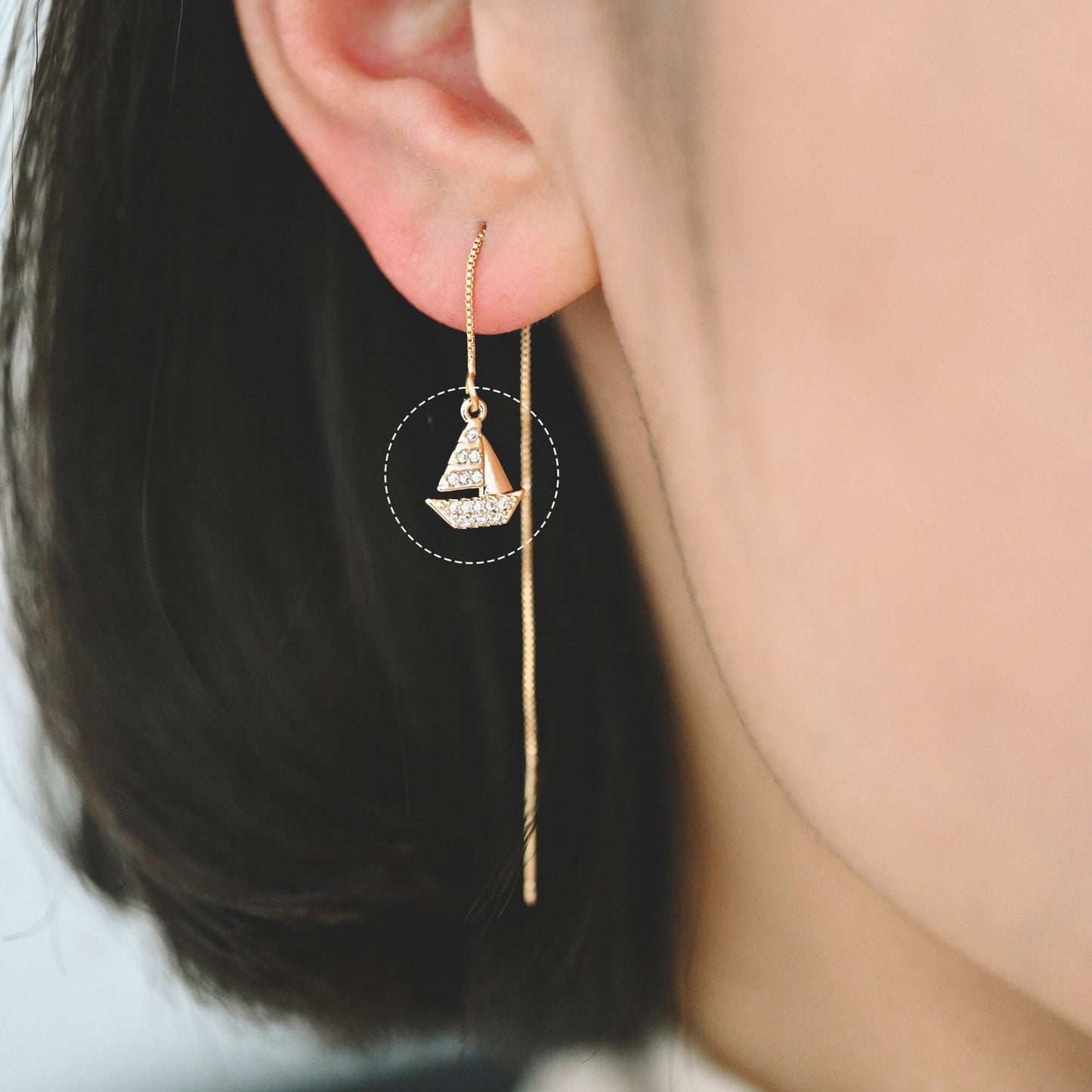 4pcs CZ Pave Gold Sailboat Charms, Gold plated Brass, Cute Nautical Charms (GB-2374-A)