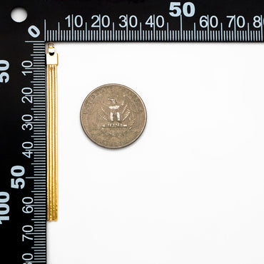 4pcs Chain Tassel Charms 65mm, Gold plated Brass, Tassel Earring Components (GB-3523-D)