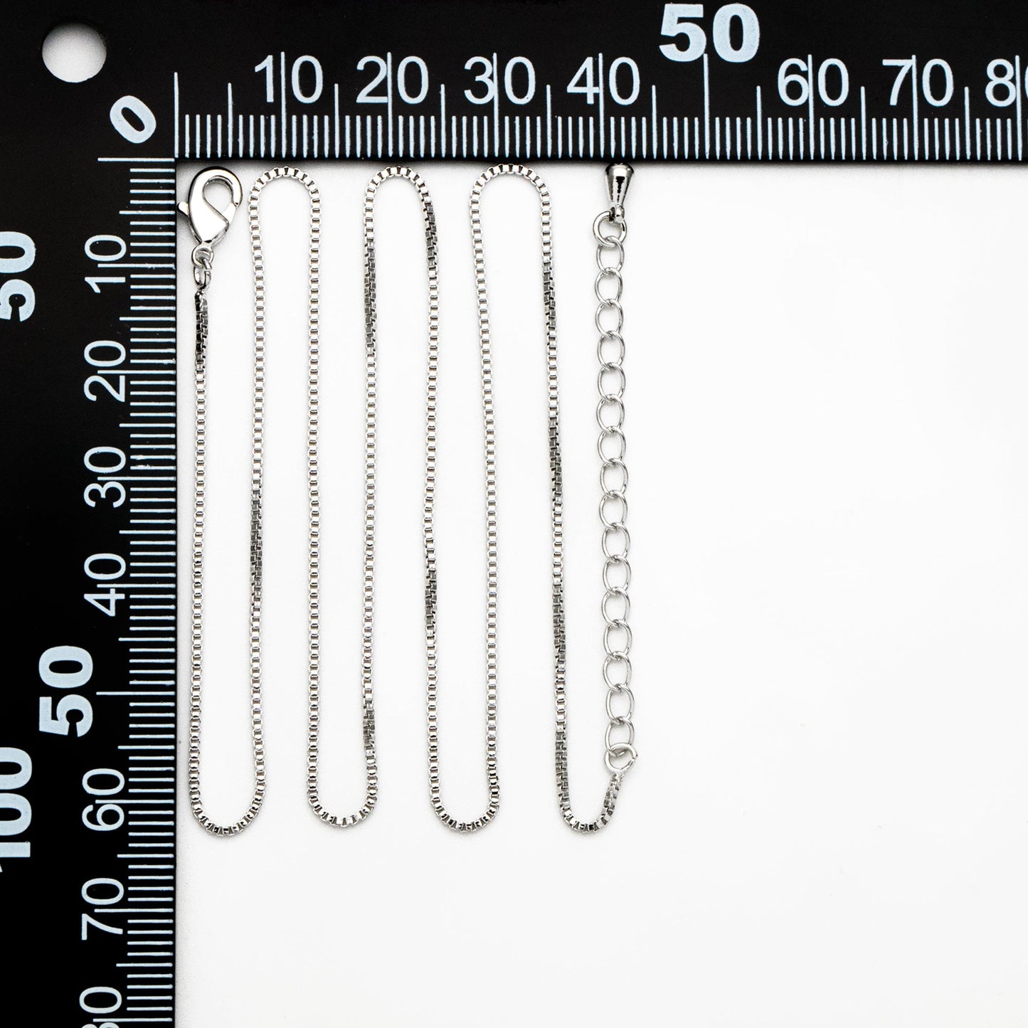 1pc Gold/ Rhodium plated Brass Box Chains 1mm, Finished Dainty Necklace with Extender Chain, 14-20 inch Ready to Wear (#LK-313)