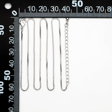 1pc Gold/ Rhodium plated Brass Box Chains 1mm, Finished Dainty Necklace with Extender Chain, 14-20 inch Ready to Wear (#LK-313)