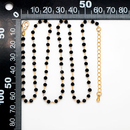 Crystal Bead Chains, Finished Bracelet/ Anklet/ Necklace with Extender Chain, Glass Beaded Chain, Ready to Wear (#LK-180)