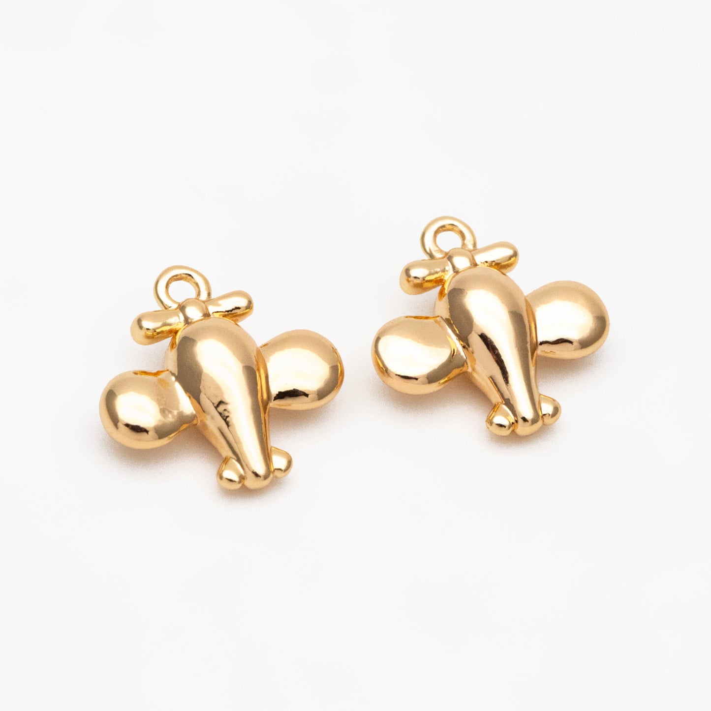 10pcs Gold Airplane Charms, 18K Gold plated Brass, Airplane Pendants (GB-4194)