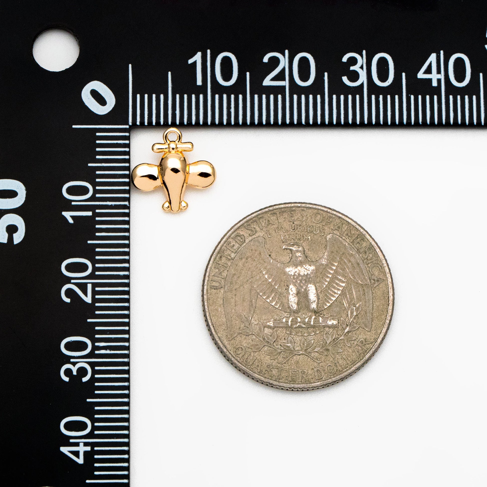 10pcs Gold Airplane Charms, 18K Gold plated Brass, Airplane Pendants (GB-4194)