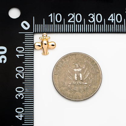 10pcs Gold Airplane Charms, 18K Gold plated Brass, Airplane Pendants (GB-4194)