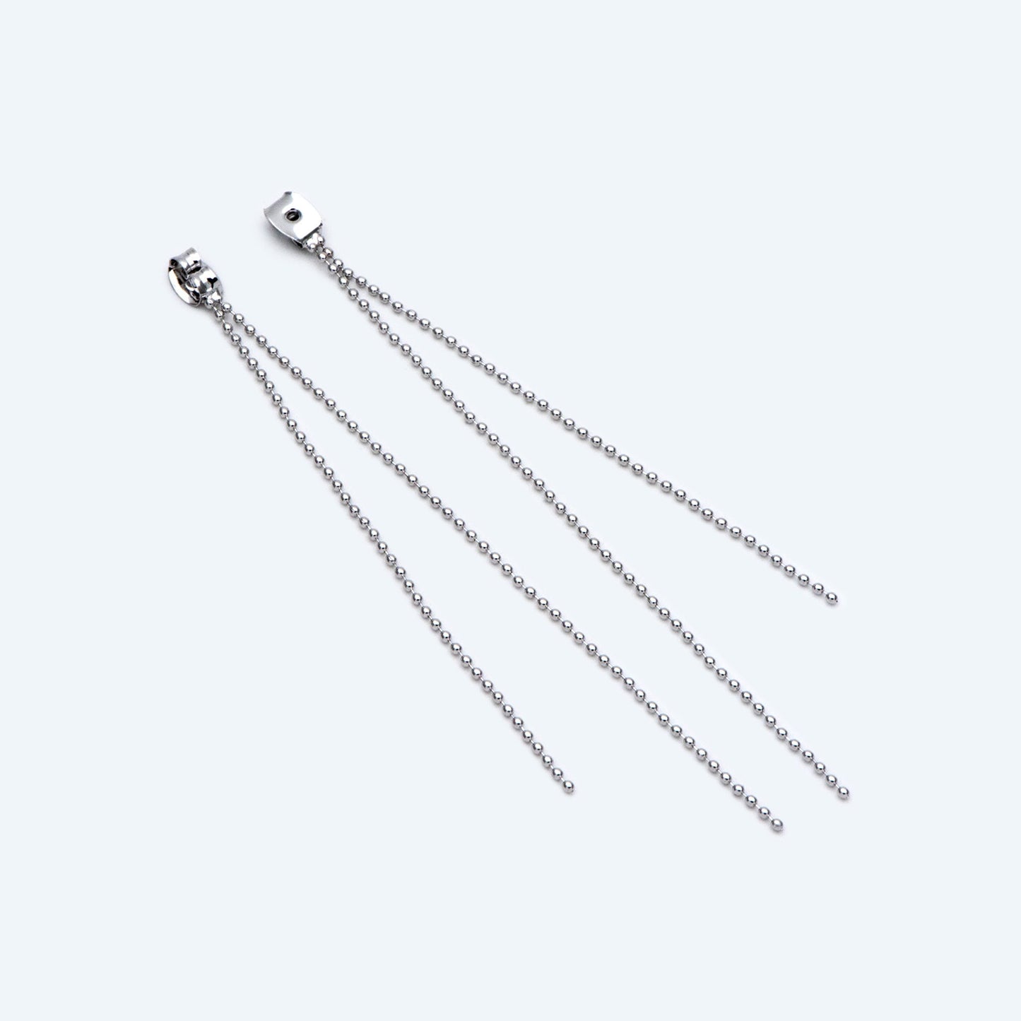 10pcs Gold/ Silver Tone Ear Back Stoppers, Earring Nuts with Long Tassel Chain 90mm, Earring Component Findings (GB-245-D)