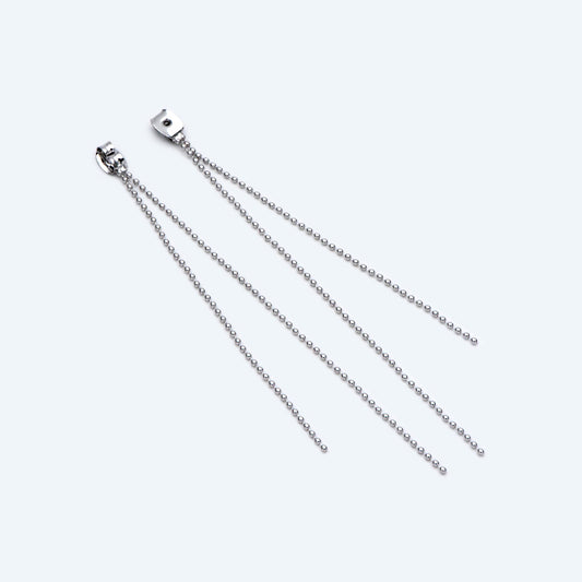 10pcs Gold/ Silver Tone Ear Back Stoppers, Earring Nuts with Long Tassel Chain 90mm, Earring Component Findings (GB-245-D)