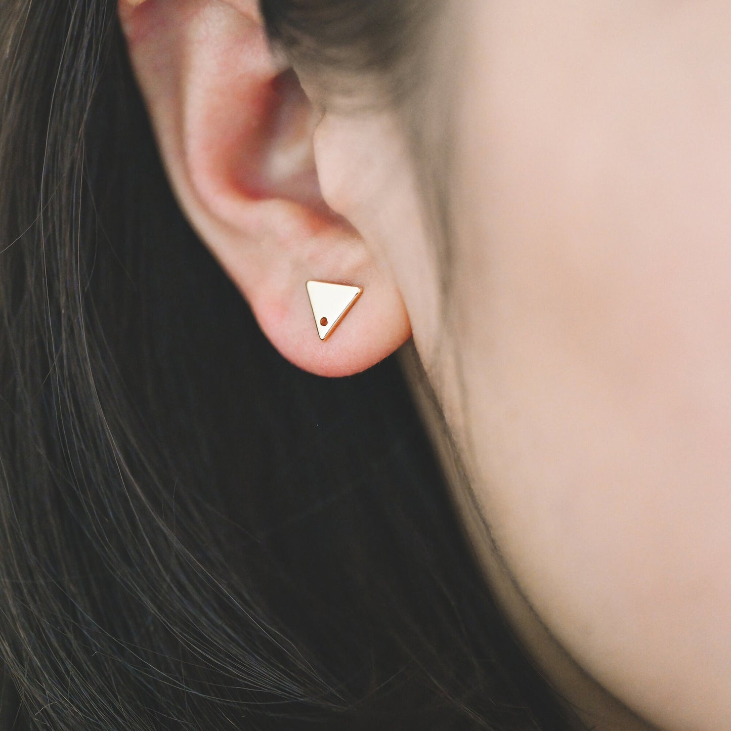 10pcs Gold Ear Posts with Loops, 18K Gold Plated Brass, Square Triangle Rhombus Round, Geometric Stud Earring Components (GB-494)