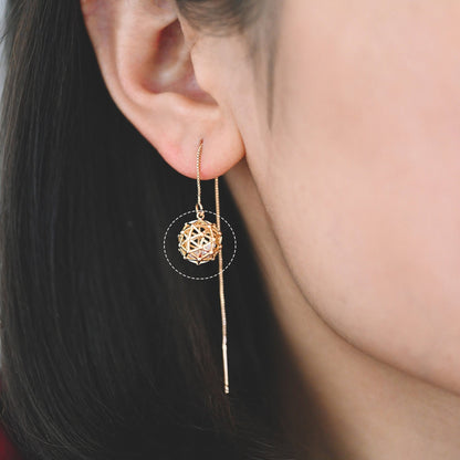 10pcs Gold Round Charms 11mm, Filigree Hollow Ball Pendants with CZ Inside, 18K Gold plated on Brass, Lead Nickel Free (GB-542)