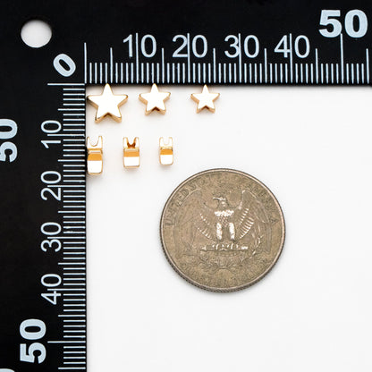 10pcs Gold/ Silver Tone Star Beads, Gold/ Rhodium plated Brass Star Spacer Beads 5/ 6/ 8mm (GB-016)