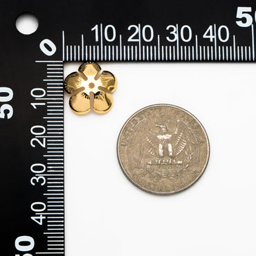 10pcs Gold/ Silver Floral Bead Caps 13mm, Gold/ Rhodium plated Brass, Lead Nickel Free (GB-055)
