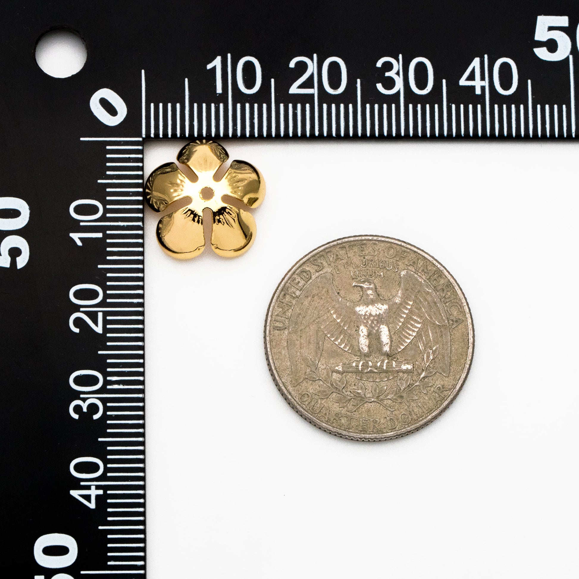 10pcs Gold/ Silver Floral Bead Caps 13mm, Gold/ Rhodium plated Brass, Lead Nickel Free (GB-055)