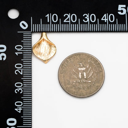 10pcs Gold plated Brass Calla Lily Bead Charms 17mm, Lead Nickel Free (GB-063)