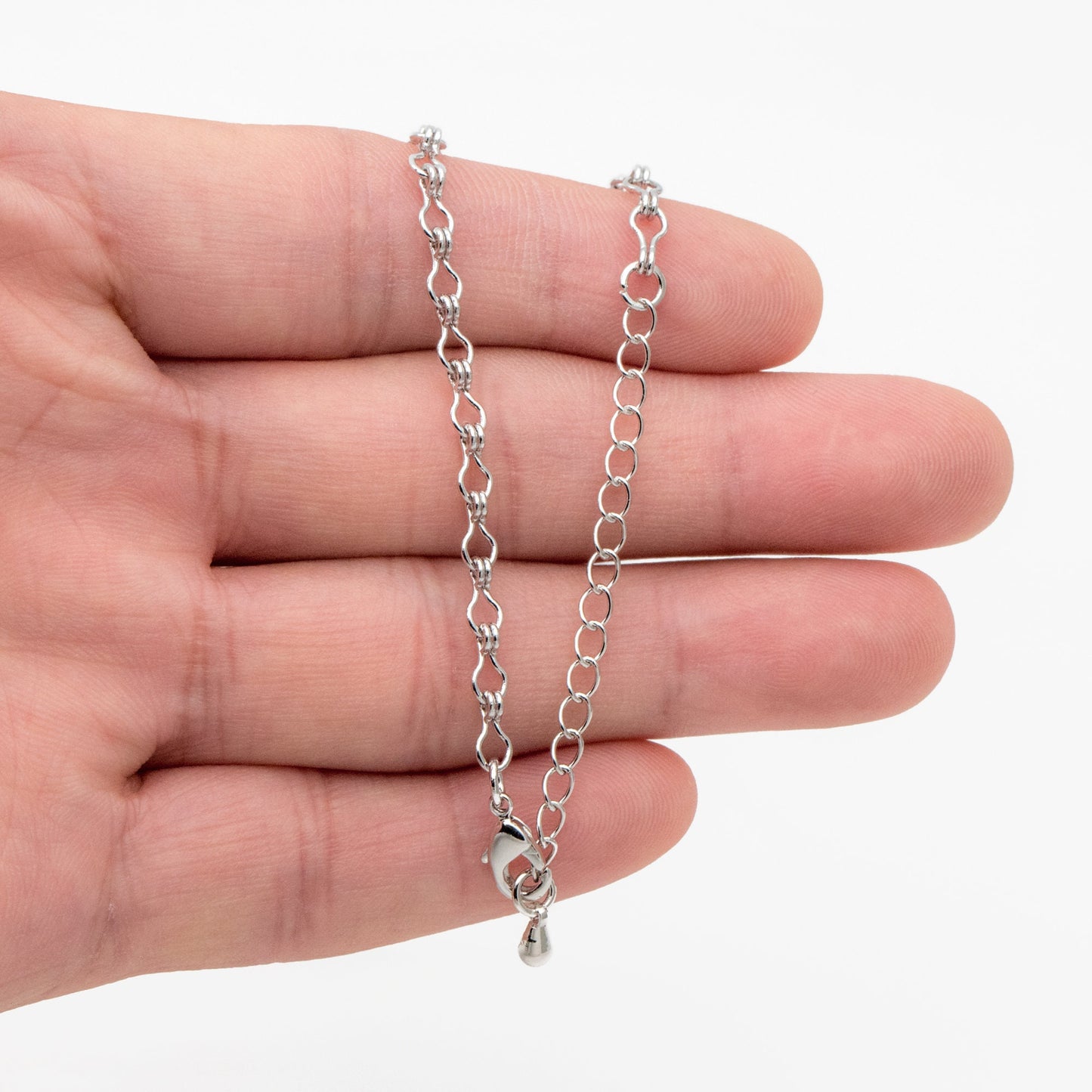 Gold/ Silver Tone Link Chains 3.5mm, Finished Bracelet/ Anklet/ Necklace with Extender Chain, Ready to Wear (#LK-231)