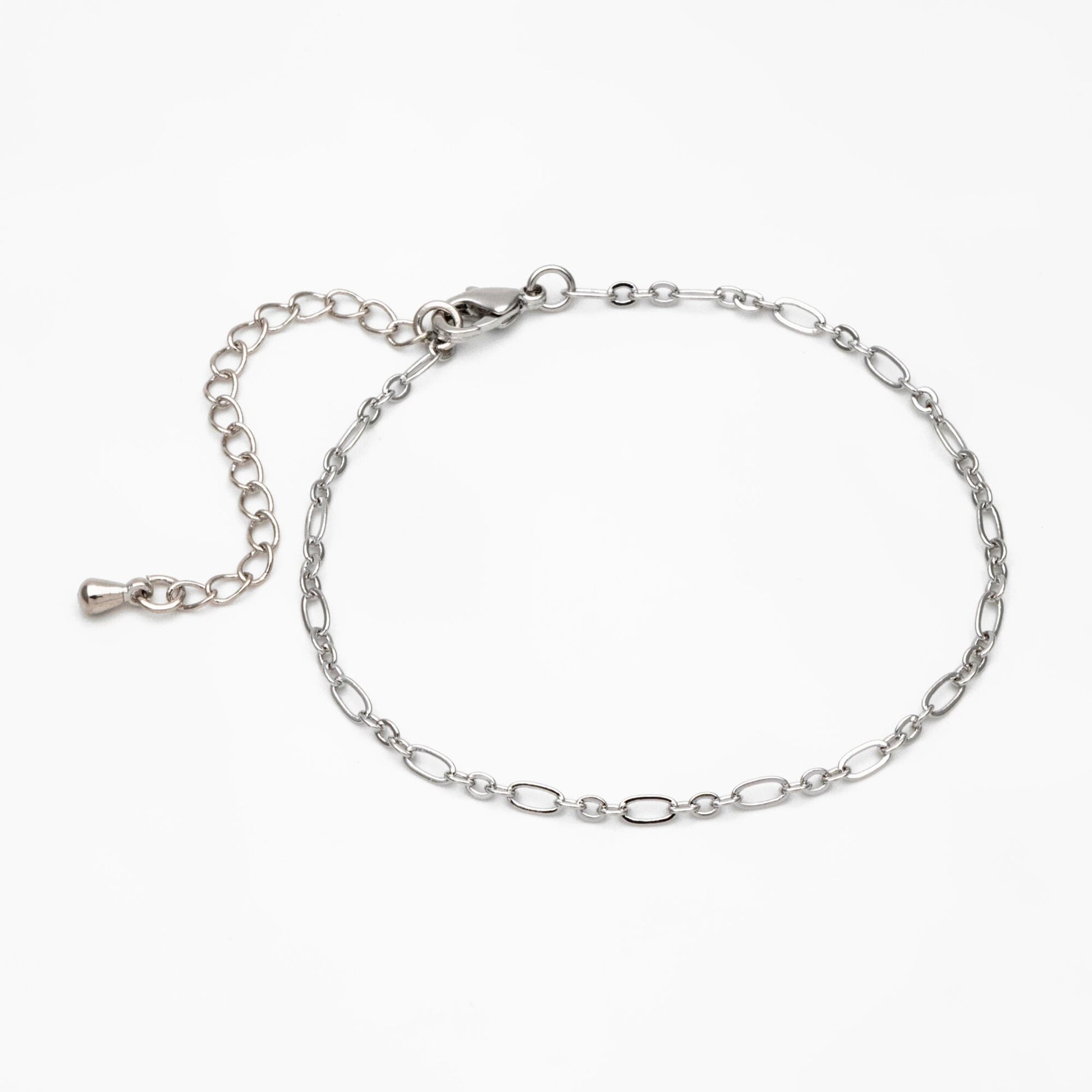 Gold/ Silver/ Rose Gold Oval Cable Chains 2.4mm, Finished Bracelet/ Anklet/ Necklace with Extender Chain, Ready to Wear (#LK-285)