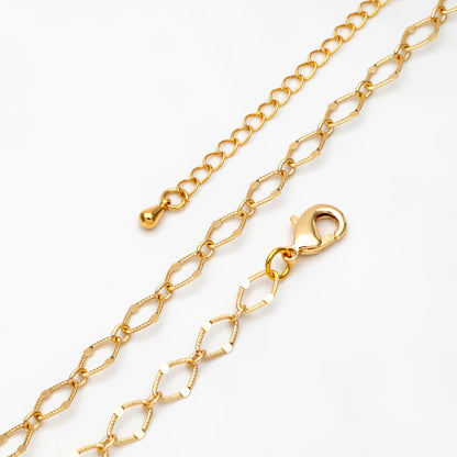 Dainty Gold Flat Oval Loop Chains, Finished Bracelet/ Anklet/ Necklace with Extender Chain, Ready to Wear (#LK-327)