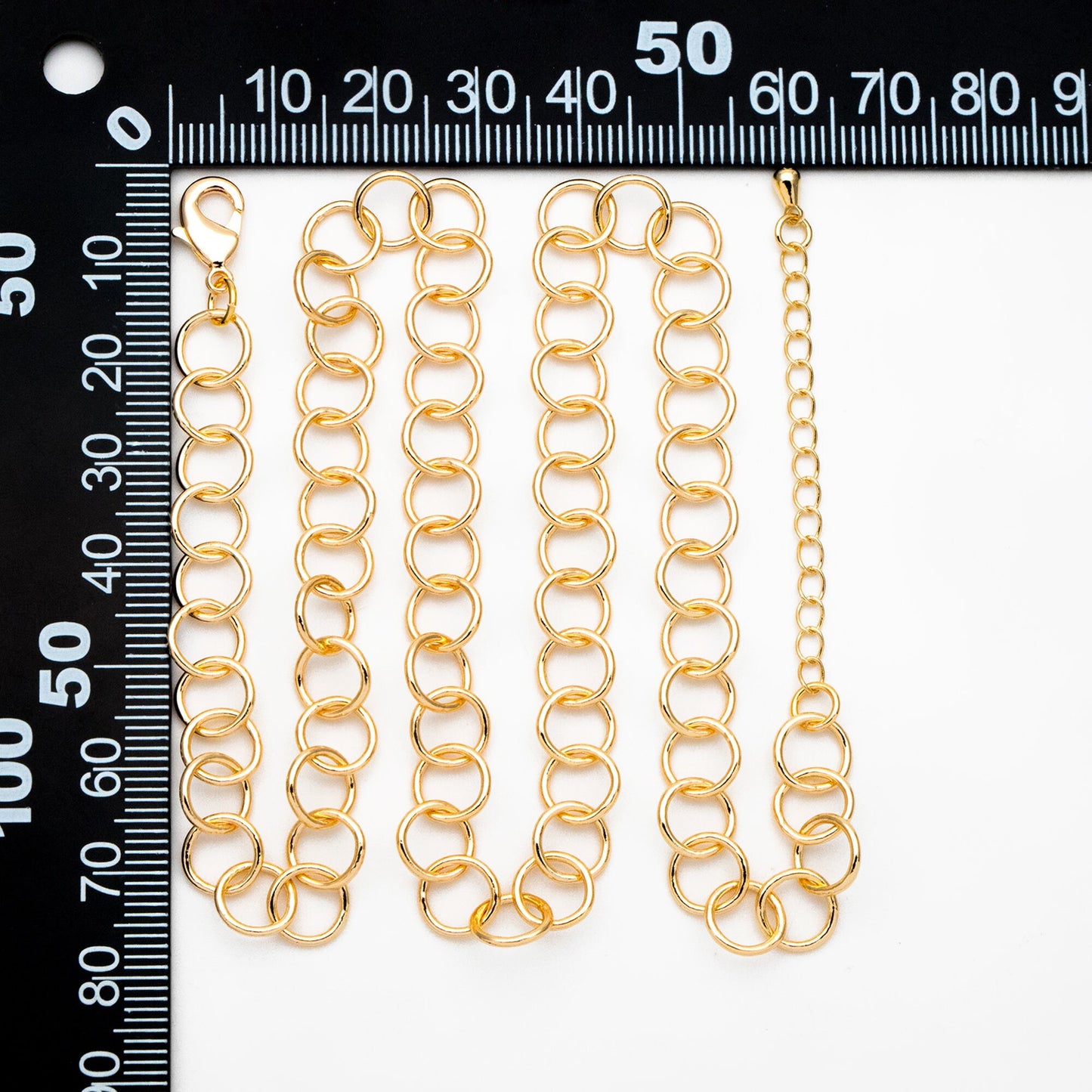 Gold/ Silver/ Rose Gold Circle Link Chains 8mm, Finished Bracelet/ Anklet/ Necklace with Extender Chain, Ready to Wear (#LK-413)