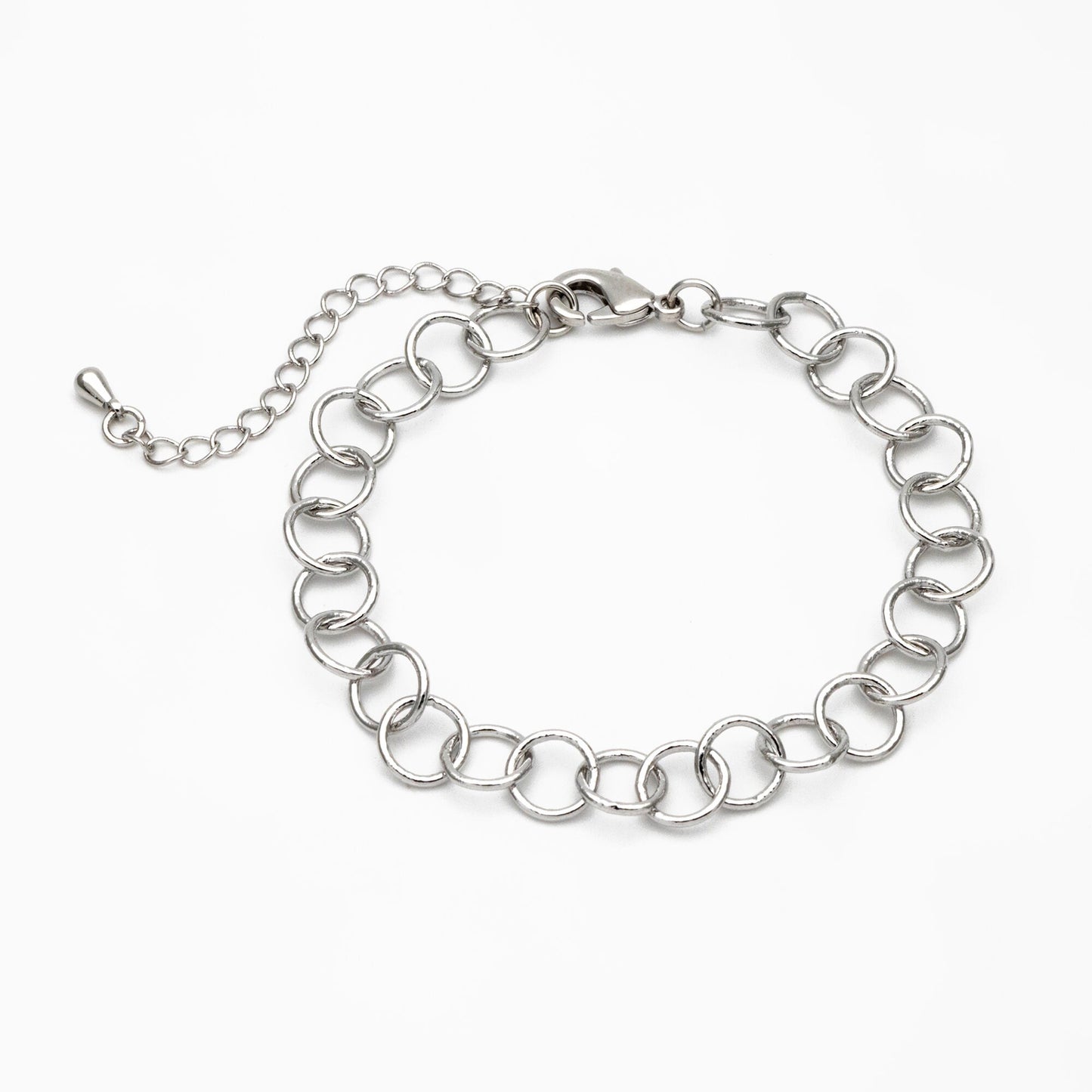 Gold/ Silver/ Rose Gold Circle Link Chains 8mm, Finished Bracelet/ Anklet/ Necklace with Extender Chain, Ready to Wear (#LK-413)