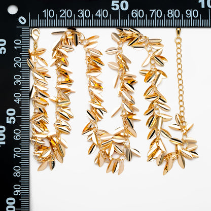 Gold/ Sliver Tone Leaf Chain, Finished Bracelet/ Anklet/ Necklace with Extender Chain, Ready to Wear (#LK-197)