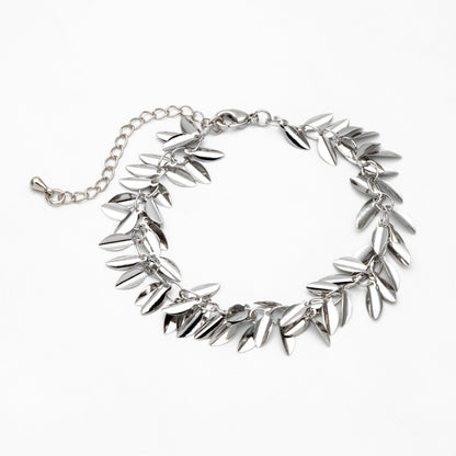 Gold/ Sliver Tone Leaf Chain, Finished Bracelet/ Anklet/ Necklace with Extender Chain, Ready to Wear (#LK-197)